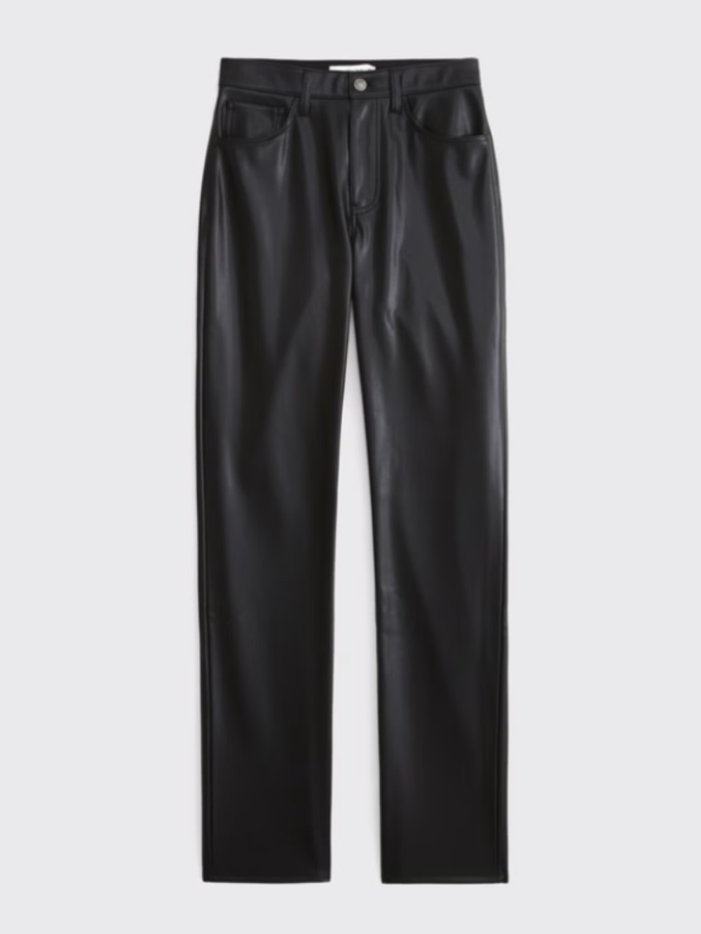 Abercrombie Curve Love High Rise 90s Straight Vegan Leather Pants 27 Long